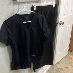Cherokee Workwear Black Scrubs (small top, x small pants)